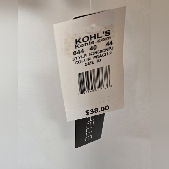 My Michelle XL Peach Floral Top Ruffles Tie Front New - Picture 5 of 8